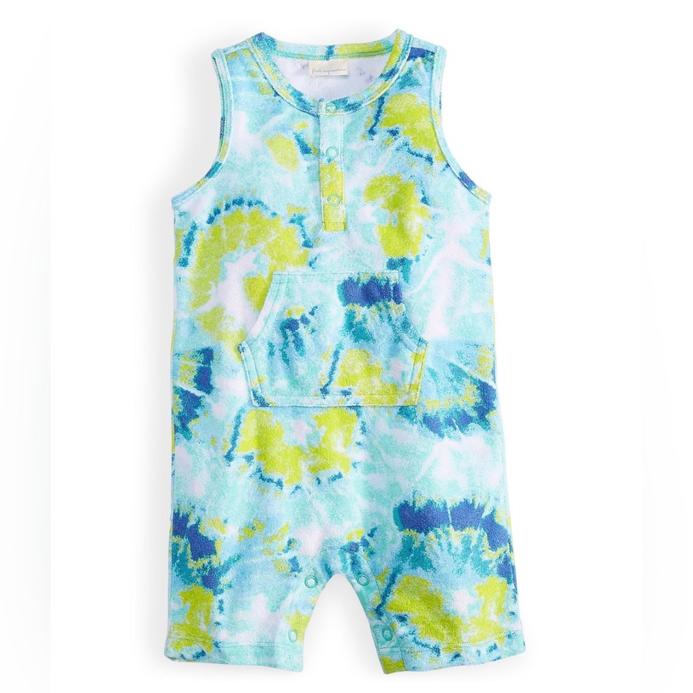 First Impressions Baby Boys Tie Dye Terrycloth Romper, size 3-6 months